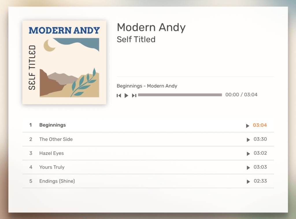 Modern Andy release cover - mastered by Steam Mastering